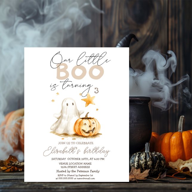 Convites Watercolor Pumpkin Ghost Boo Halloween (Criador carregado)