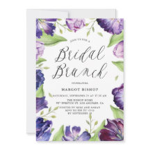 Watercolor Purple Tulips Floral Bridal Brunch
