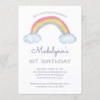 Watercolor Rainbow Childa Virtual Online Birthday