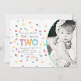 Convites Watercolor Rainbow Confetti Birthday, Festa de Art