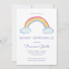 Convites Watercolor Rainbow e Raindrops Baby Sprinkle