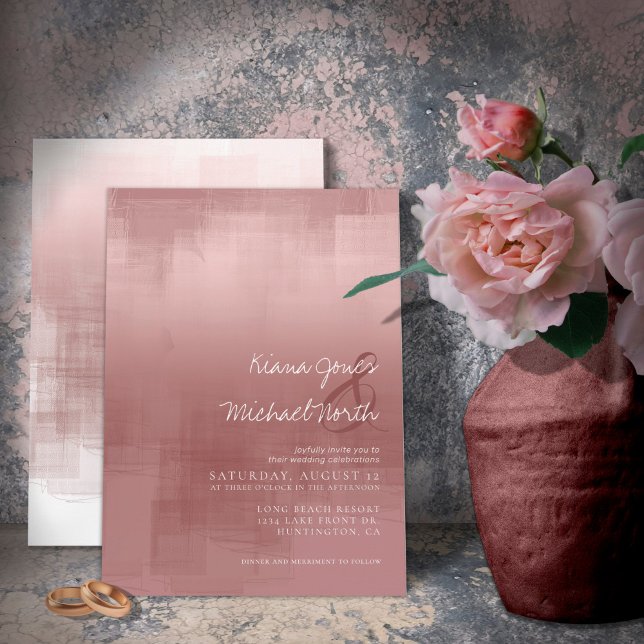Convites Watercolor Refletions Wedding Cinnamon Rosa ID774 (Criador carregado)
