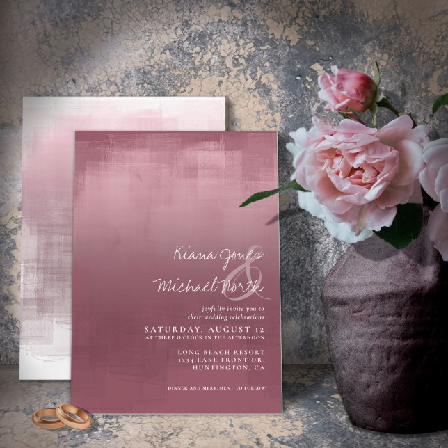 Convites Watercolor Refletions Wedding Mauve ID774 (Criador carregado)