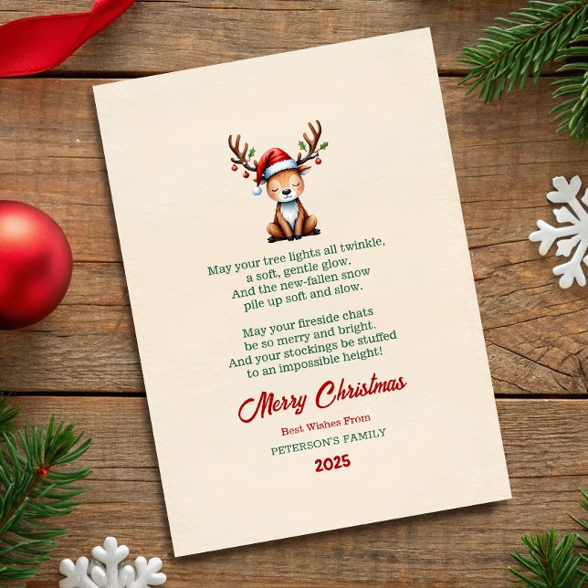 Convites Watercolor Reindeer Christmas Greeting Card (Criador carregado)