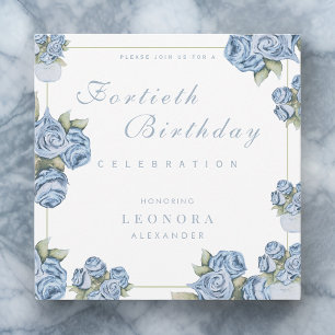 Convites Watercolor Rosa ANY Milestone Floral Birday