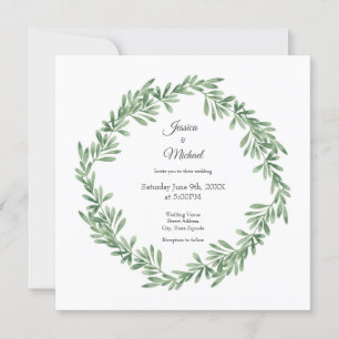 Convites Watercolor Rosemary Wreath