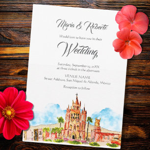 Convites Watercolor San Miguel de Allende Wedding
