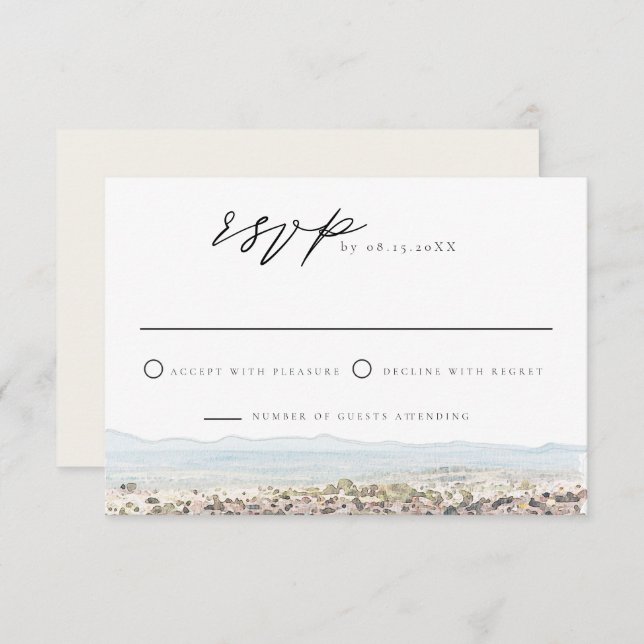 Convites Watercolor San Miguel Mexico RSVP Card (Frente/Verso)