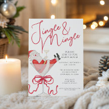 Watercolor Santa Christmas Cocktail Party