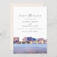 Watercolor Sarasota Florida Skyline Salvar a Data