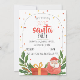 Convites Watercolor Secret Santa Christmas Party 