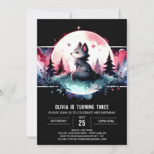 Convites Watercolor Selgle Wolf Birthday