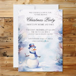 Convites Watercolor Snowman no Festival de Natal da Neve<br><div class="desc">Exclusivamente a partir de designs4 dias,  nosso boneco de neve com aquarela no convite de festas de Natal da neve.</div>