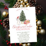 Convites Watercolor Snowman,Pine Tree,Cookies Natal<br><div class="desc">Neve, pinheiro e biscoitos. Estes belos convites de Natal são perfeitos para convites de festas de janto de Natal, convites para troca de presentes de Natal, angariadores de fundos de Natal, convites para bolas de férias e outros eventos realizados durante o mês de dezembro. Use apenas os campos modelo para...</div>