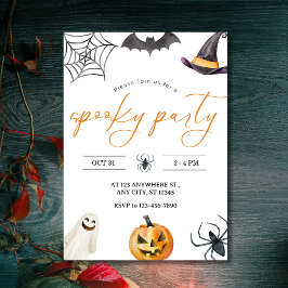 Convites Watercolor Spooky & Sweet Halloween Party