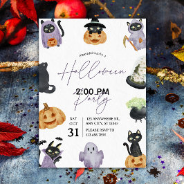 Convites Watercolor Spooky & Sweet Halloween Party