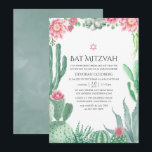 Convites Watercolor Succulents Bat Mitzvah<br><div class="desc">Plantas succultas de tendências,  bat mitzvah,  convidam para ser rápida e facilmente personalizadas de acordo com as suas especificidades de eventos.</div>