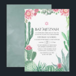 Convites Watercolor Succulents Bat Mitzvah<br><div class="desc">Plantas succultas de tendências,  bat mitzvah,  convidam para ser rápida e facilmente personalizadas de acordo com as suas especificidades de eventos.</div>