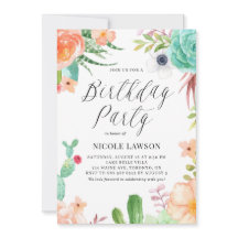 Watercolor Succults and Flowers Fiesta Birthday