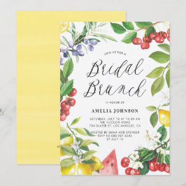 Convites Watercolor Summer Frutas Floral Bridal Brunch
