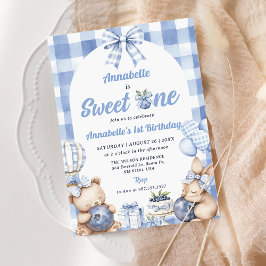 Convites Watercolor Sweet One primeiro aniversario Party