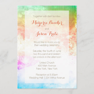 Convites Watercolor Swirl Wedation Invitation Sunrise