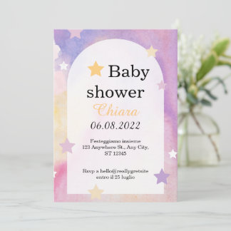 Convites Watercolor Teddy Bear Hot Air Balloon Baby Shower