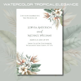 Convites Watercolor Tropical Elegance-Wedding