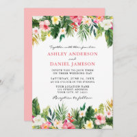 Watercolor Tropical Floral Greenery Wedding Pk
