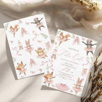 Convites Watercolor Tutu Cute Pink Segundo Aniversário