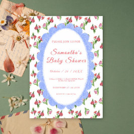 Convites Watercolor Vintage Flowers Baby Shower