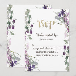 Convites Watercolor Violet Wildflower RSVP