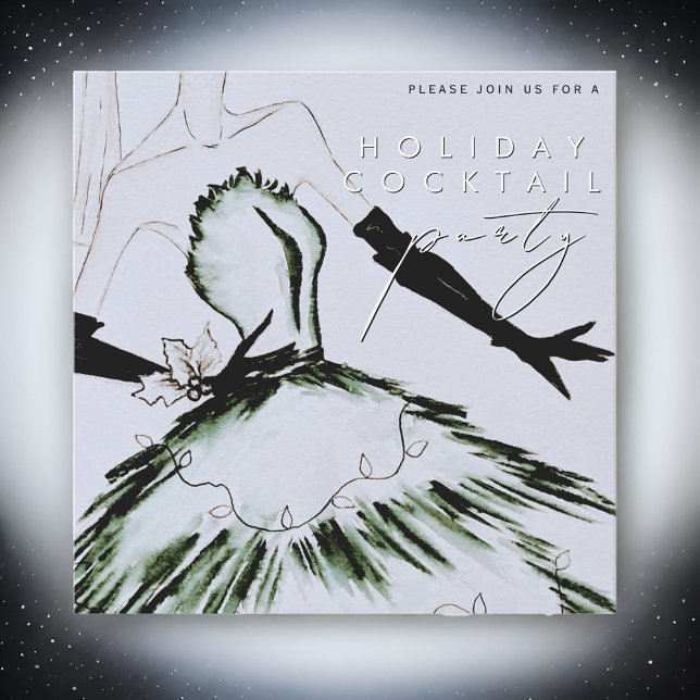 Convites Watercolor Vogue Fashion Holiday Cocktail (Criador carregado)