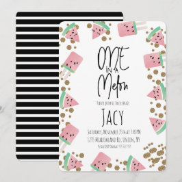 Convites Watercolor Watermelon Confetti Glitter Trim