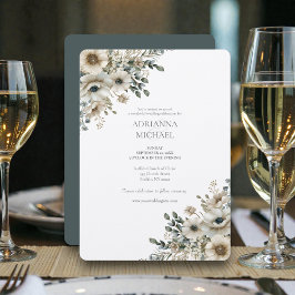 Convites Watercolor Wedding Flowers