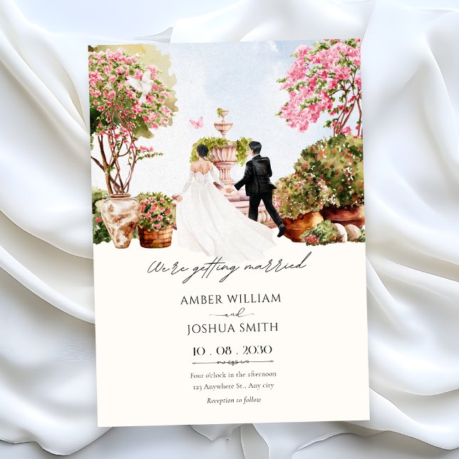 Convites Watercolor wedding garden  (Criador carregado)