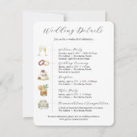 Watercolor Wedding Invitations Details Card