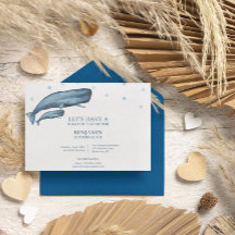 Watercolor Whales Ocean Kid Birthday