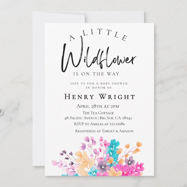 Convites Watercolor Wildflower (Frente)