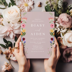 Convites Watercolor Wildflower & Blush Weds