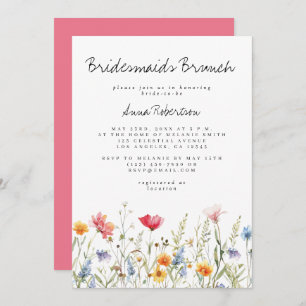 Convites Watercolor Wildflower Bridesmaids Brunch