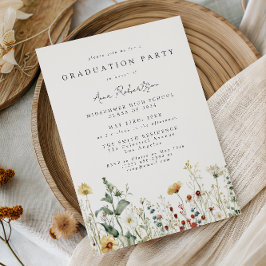 Convites Watercolor Wildflower Field Graduation Party Invit