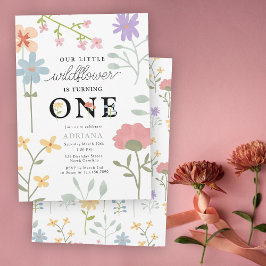 Convites Watercolor Wildflower Floral 1rua Primeiro Anivers