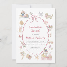 Convites  Watercolor wildflower graduation brunch invitatio