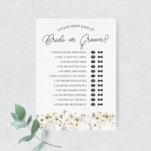 Convites Watercolor Wildflower Guess Bride ou Grosscard