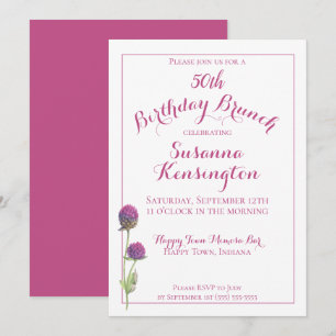 Convites Watercolor Wildflower Pink Floral Brunch