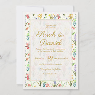 Convites Watercolor Wildflower Weditation Editable