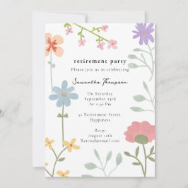 Convites Watercolor Wilflower Retirement Party