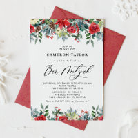 Watercolor Winter Blooms Floral Bar Mitzvah