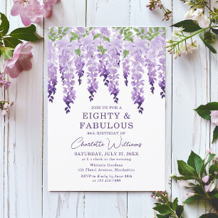 Convites Watercolor Wisteria Oitava e Fabulosa Chic Floral